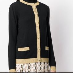 Brand New 100% Authentic. Women's Size. True To Size. Designer For A Slim Fit. 64%Cashmere,36%Silk. Made In Italy. Est. Retail Price: $1,300 Black Designer Gucci Sweater, Gucci Designer Black Sweater, Black Gucci Designer Sweater, Luxury Black Cardigan With Buttons, Luxury Black Sweater With Button Closure, Luxury Cashmere Cardigan, Designer Black Cardigan With Button Closure, Designer Formal Cardigan With Button Closure, Luxury Black Cardigan With Button Closure