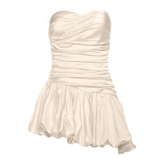 Please refer to our sizing chart for a guideline when choosing a size. 5 business days order processing time. 100% polyester Mini Dress With Back Zipper For Wedding, Strapless Satin Dress With Fitted Bodice, Mini Length, Flirty Mini Dress With Sweetheart Neckline And Ruched Back, Flirty Mini Dress With Ruched Back For Prom, Satin Dress With Sweetheart Neckline And Lining, Lined Mini Dress For Prom, Ruched Satin Mini Dress With Fitted Bodice, Chic Satin Mini Dress With Ruched Bodice, Ruched Mini Length Strapless Dress For Wedding