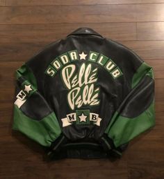 Pelle Pelle Black Soda Club Green Jacket Spider Man Shoes, Green Leather Jackets, Man Shoes, Swaggy Outfits, Streetwear Men Outfits, Cool Jackets, Mode Inspo, Casual Style Outfits, Shoes Nike