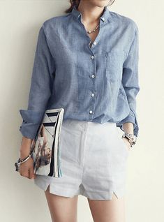 ⚡️Buy THE CLASSIC BUTTON-UP at the lowest price in United States. Check reviews and buy THE CLASSIC BUTTON-UP today. Long Sleeve Loose Blouse, Linen Shirts Women, Linen Blouse, Womens Long Sleeve Shirts, Loose Blouse, Blouse Vintage, Linen Women, Blue Blouse, Women Tops