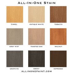 all - in - one stain color chart for furniture