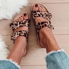 Leopard Birkenstock Double Buckle Sandals, Haircut Style, Stylish Footwear, Hair Haircut, Buckle Sandals, Vans Sneakers, Back In Stock