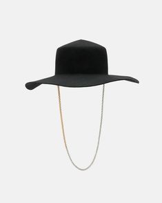 Mila Chain Strap Wool Bolero Hat Black | ALLSAINTS US Bolero Hat, Accessories For Men, 2024 Collection, All Saints, Leather Jackets, Cow Leather, Chain Strap, Women Clothes Sale, Clothing Accessories