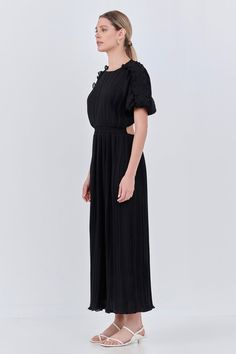 Chiffon Plisse Back Cutout Maxi Dress – Endless Rose Chic Flutter Sleeve Maxi Dress For Evening, Maxi Length Pleated Dress For Date Night, Elegant Short Sleeve Maxi Dress With Pleated Back, Spring Short Sleeve Maxi Dress With Pleated Back, Flowy Maxi Length Pleated Evening Dress, Spring Maxi Dress With Pleated Back And Short Sleeves, Evening Maxi Dress With Pleated Short Sleeves, Evening Maxi Dress With Short Pleated Sleeves, Date Night Maxi Dress With Pleated Back