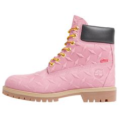 Timberland x Supreme Diamond Plate 6 Inch Premium Waterproof Boot 'Pink - 23FW' TB0A6DF9-661 Pink Timbs, Custom Timberland Boots, Pink Timberland Boots, Pink Timberlands, Fashion Fails, Limited Edition Sneakers, Street Fashion Men Streetwear, Men Streetwear, Diamond Plate