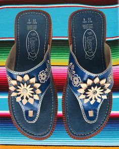 WOMENS LEATHER HUARACHE blue traditional floral design mexican sandals Traditional Blue Closed Toe Sandals, Traditional Blue Leather Sandals, Traditional Blue Open Toe Sandals, Spring Blue Leather Huarache Sandals, Blue Leather Open Toe Huarache Sandals, Traditional Floral Design, Mexican Sandals, Leather Engraving, Huarache Sandals