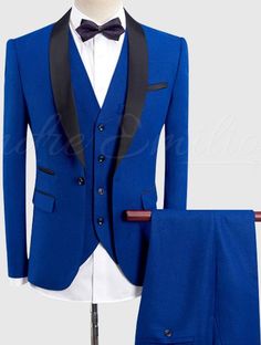 Admirable fusion of elegant traditions and latest trends. Classic royal blue tuxedo suit is glorified with elegant weaving all over. The outfit includes a slim-fit Italian tuxedo with a crisp white shirt and matching color waistcoat, trouser fabric. Royal Blue Tuxedo, Tuxedo For Wedding, Italian Tuxedo, Blue Tuxedo, Blue Tuxedos, Bespoke Suit, Tuxedo Wedding, Slim Fit Blazers, Tuxedo Suit