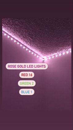 an image of some lights that are on the ceiling and one is red, green, blue