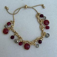 Adjustable Pull Chain Bracelet - Nwot Red Metal Bracelet With Adjustable Chain, Red Metal Chain Bracelet, Bracelet Ideas, Pull Chain, Womens Jewelry Bracelets, Red Gold, Chain Bracelet, Women Jewelry, Fashion Outfits