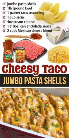 cheesy taco jumbo pasta shells recipe