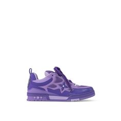 LOUIS VUITTON® - Lv Skate Sneaker - Violet Lv Sneakers, Boxing Clothes, Spring Sandals, Leather Denim, Louis Vuitton Official, Sneaker Collection, Skate Shoes, Mules Shoes, Small Leather Goods