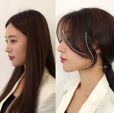 Bangstyle Straight Hair, Bangs For Flat Hair, Ponytail With Front Pieces, Hair Bangstyle Korean, Korean Bangstyle Hair, Hair Bangstyle, Bangstyle Hair Long, Bangstyle Hair