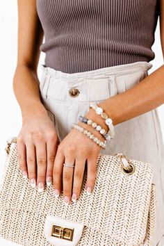 – Upgrade your look with our favorite arm candy – Can be worn single or as a set of three – Lightweight stretch bracelets with a variety of gold, white, grey, and cream color beads Upgrade Your Look, Color Beads, Bead Shop, Women Clothing Boutique, Arm Candy, Stretch Bracelets, Online Womens Clothing, Bracelet Set, Boutique Clothing