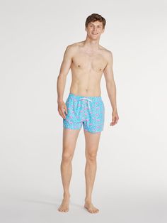 Grab your sunglasses and your flamingo floaty and sink into island time with these classic swimmers. These jealousy-inducing trunks feature an ultra quick drying shell, anti-chafe liner and a zipper back pocket. Not to mention the elastic waistband and build-in drawstring designed to keep your trunks secure from the swim up bar all the way to the all you can eat crab leg buffet. Fabric: Trunk: 92% Polyester/8% Spandex Liner: 91% Polyester/9% Spandex Machine Wash Cold, Tumble Dry Low Best for: Sw Blue Swim Trunks For Water Polo, Casual Swim Trunks For Water Polo And Beach Season, Casual Swim Trunks For Water Polo, Beachwear Swim Trunks For Water Polo, Beach Season Water Polo Swim Trunks, Sporty Swim Trunks For Vacation Swimming, Blue Swim Trunks For Summer Swimming, Blue Summer Swim Trunks For Swimming, Blue Sports Swimwear For Summer