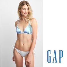 Gap Stripe Triangle Bikini Top Size Large Adjustable Spaghetti Straps Piping Detail At Front Neckline Removable, Soft Molded Cups Supportive Under Bra Band In Contrast Color Adjustable Hook Closure At Back Fully Lined Blue/White; Striped Nwt Polyester/Nylon/Spandex; Lining: Polyester/Spandex Approx. Measurements (Taken Flat): Bust 14.5” *Note: Top Only For Sale, The Bottoms Are Not Included. S1 Summer Swimwear By Gap, Summer Pool Swimwear By Gap, Gap Summer Swimwear For Pool, Gap Summer Swimwear For The Pool, Gap Swimwear For Beach Season, Gap Swimwear For Summer Pool Time, Gap Swimwear For Pool In Summer, Gap Swimwear For Summer Pool Season, Gap Swimwear For Summer Pool