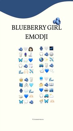 the blueberry girl emodi book cover is shown in white and blue colors