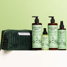 PRICES MAY VARY. STRENGTH & SHINE PRO-GROWTH HAIR SET: Our Rosemary Mint gift set features 4 full-size hair essentials: shampoo, conditioner, leave-in treatment and hair oil, all beautifully presented in a deluxe, reusable cosmetics bag. USE TOGETHER FOR BEST RESULTS: When used as a system, these products will help you achieve stronger, longer, more luscious-looking hair. They help repair the elasticity of damaged hair, minimizing breakage and split ends while restoring softness and shine. PROMO Rosemary Shampoo, Shampoo Packaging, Upper Lip Hair, Hair Regrowth Treatments, Hair Set, Growth Hair, Bantu Knots, Rosemary Mint, Beauty And Skin Care