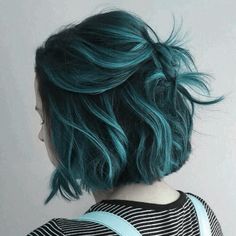 Turquoise Hair, Teal Hair, Haircut And Color, Short Hair Haircuts