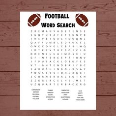 a football word search is shown on a piece of paper with the words,'football word search '