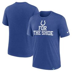 Celebrate your unwavering loyalty to the Indianapolis Colts with this Blitz tee. Constructed by Nike, this super comfortable piece of gear displays the Indianapolis Colts logo, making it the perfect way to represent your favorite NFL team. The tri-blend construction will easily make this shirt your go-to for any event. Nike Mens Clothing, Colts Logo, Indianapolis Colts Logo, Nike Crew Neck, Logo Making, Nfl Gear, Short Sleeve Pullover, Indianapolis Colts, Nfl Teams