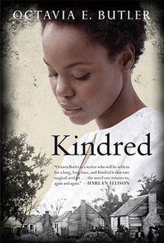 a book cover for kindred by octavia e butler, with an image of a woman's face