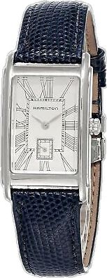 Rectangular White Watch With Leather Strap, Rectangular White Watches With Leather Strap, White Rectangular Business Watch, Designer Rectangular Watch With Leather Strap, Designer Rectangular Watches With Leather Strap, Designer White Rectangular Watch, Silver Man, Men's Watch, Blue Leather