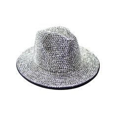 "Flashy all over gem colorful hat in fedora style. Stiff and sturdy design. Measures 22.5\" in circumference Colors: Black Silver AB Purple AB Red AB Green" Silver Brimmed Party Hat, Party Hats With Rhinestones And Curved Brim, Adjustable Summer Hats With Bling, Adjustable Silver Party Hat, Evening Hats With Rhinestones And Curved Brim, Party Hats With Rhinestones And Short Brim, Silver Party Hat With Bling, Trendy Silver Party Hat, Evening Wide Brim Hat With Rhinestones