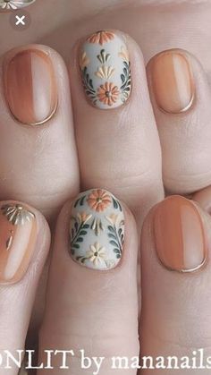 Cute Nail Colors, Nagellack Trends, Gold Nail Art, Fall Nail Art Designs, Simple Nail Art Designs, Nail Swag, Spring Nail Art, Fall Nail Art, Orange Nails