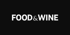 the food and wine logo is shown on a black background, with white letters that read'food & wine '