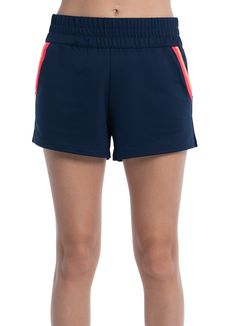 The retro vibes are high on this midnight, performance French terry short. Featuring a fit that sits higher on the waist, retro striping pocket detail and a built-in shortie. Short Sports Bottoms With Contrast Stripes, Sporty Shorts With Side Pockets, Navy Sporty Activewear With Pockets, Sporty Athletic Shorts With Side Pockets, Navy Sporty Shorts With Side Pockets, Sporty Navy Shorts With Side Pockets, Sporty Shorts With Side Pockets And Short Inseam, Sporty Short Length Bottoms For Sports Events, Sporty Athletic Shorts With Pockets For Sports Events