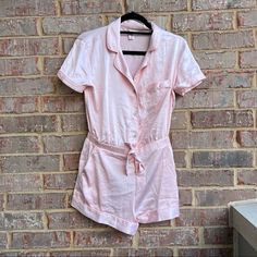 Victoria Secret Sleep Romper. No Rage But Washed And Never Worn. - Inventory: Blue Room Fitted Casual Jumpsuits And Rompers For Pajama Party, Sleep Romper, Blue Room, Blue Rooms, Secret Pants, Victoria's Secret Pink, Victoria Secret, Secret Pink, Jumpsuit Romper