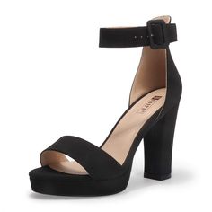 PRICES MAY VARY. PERFECT SEXY PLATFORM HEELS: (approx) Heel measures 4.1 inch and platform measures 0.79 inch. Keep the elegant look with more comfortable and sure design. They could also elongate your legs and fit with any casual or formal outfits. ULTRA COMFY WITH FINEST QUALITY: The sandals are true to standard US size and they are particularly different in the quality - lightly cushioned footbed, ultra-soft & anti-sweat lining, durable & anti-slip rubber sole. You can wear the sandals all-da Wedding Sandals Heels, Sandals Wedding, Ankle Strap Sandals Heels, Trendy Sandals, Wedding Party Dress, Formal Outfits, Chunky High Heels, Wedding Sandals, Formal Outfit