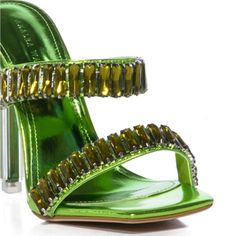 These Stiletto Heels Are Made Of Metallic Faux Leather With Gems, A Square Toe, A Cushioned Insole + Acrylic Casing Over The 4” Heels. In Hurley- Green. Nwt. Mermaid Heels, Simple Black Heels, Multi Colored Heels, Tan Pumps, Green Pumps, Blue Suede Heels, Orange Heels, Black Stiletto Heels, Pointy Toe Heels