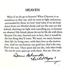 a piece of paper with writing on it that says, heaven what if we go to heaven?