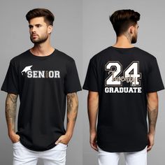 Senior 24 Shirts, Senior 2024 TShirt, Graduation 2024 Shirt, Senior Gifts for Graduation, Class Of 2024, Funny Senior Shirt, School Life Tee --- How To Order ----- 1-) Please, check and review all the photos. 2-) Choose your t-shirt size and color. *Different styles of shirts may have different shades of same color choice due to different manufacturer brands. *For this reason, we recommend you to match shirts from the same styles if you want precisely matching colors (ex. Unisex, V-necks, Toddle Gifts For Graduation, Graduation 2024, Senior Shirts, Senior Gifts, Class Of 2024, Matching Colors, Shirt Fits, School Life, Unisex Shirts