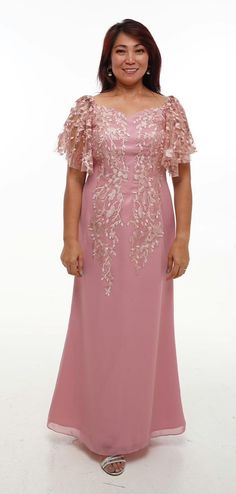 Pink Floor-length Evening Dress For Mother Of The Bride, Pink Floor-length Dress For Mother Of The Bride, Elegant Pink Gown For Mother Of The Bride, Pink Evening Dress For Mother Of The Bride, Pink Filipiniana, Filipiniana Dress Modern Simple, Classic Filipiniana, Filipino Barong, Rose Gold Jumpsuit