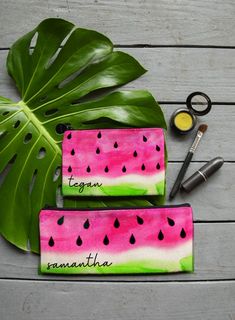 "Our Watermelon Makeup Bag, Bridesmaid Bag can be used as a Personalized Makeup Bag or Coin Purse. Custom Cosmetic Bag is the perfect Custom Bridesmaid Gift. These Custom Gift, Bridesmaid Bags are Pouches with zippers. Use as coin purses, or small clutch makeup bags, jewelry bags, reusable gift bags, etc! SIZES: SMALL POUCH - Linen Zippered Coin or Small Makeup Bag - 5.90\" x 3.94\" with concealed zipper. MEDIUM POUCH - Linen Makeup Pouch, Pencil Case or Medium Device Bag - 9.45\" x 3.94\" with Summer Pink Rectangular Cosmetic Bag, Pink Rectangular Cosmetic Bag For Summer, Pink Pouch Cosmetic Bag For Summer, Summer Gift Pouch With Removable Pouch, Bridesmaid Gift Zipper Pouch Bag, Rectangular Bridesmaid Gift Bag With Zipper Pouch, Rectangular Zipper Pouch Bag For Bridesmaid Gift, Summer Cosmetic Pouch With Zipper, Summer Gift Cosmetic Pouch