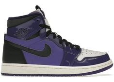 Jordan 1 High Zoom Air CMFT Purple Patent (W) - CT0979-505 - US Green Jordans, Authentic Jordans, Nike Shoes Girls, Black Jordans, Jordan Sneakers, Womens Jordans, Air Jordan 1 High, Jordan 1 High, Black Laces