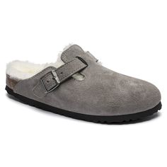 Boston Shearling Suede Leather Stone Coin | BIRKENSTOCK Boston Shearling, Birkenstock Boston Shearling, Birkenstock Men, Suede Clogs, Birkenstock Women, Birkenstock Boston, Birkenstock Boston Clog, Dundee, Leather Clogs