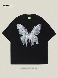 Street Wear Tshirt, Swag Shirts, Free Scarf, Butterfly Graphic, Tshirt Crafts, Loose Shorts, Off White Color, Short Sleeve T Shirt, Trendy Tshirts