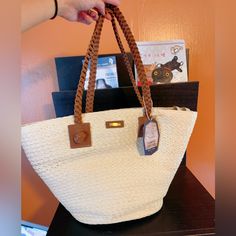 New With Tag Same Day Shipping Polyester Product Size: 16.9 X 11.8 4.7 In (43*30*12 Cm), Handle Height: 9.8 In/25cm. Large Hobo Bag. Zipper Closure Main Compartment, Fits You Daily Necessities Phone, Wallet, Cosmetics, Etc. Super Material: Made Of High Quality Paper Rope Crochet And Polyester Lined; Soft And Comfortable To Touch, Durable To Use. Easy Matching Style. The Natural And Fashionable Handbag Is All-Match, Goes Well With A Variety Styles Of Outfits, Ranging From Beach Dress To Jeans, Wi Summer Style Sand-colored Shoulder Bag, Casual Cream Straw Bag With Double Handle, Chic Cream Beach Bag For Beach Season, Chic Cream Beach Bag, Cream Beachy Beach Bag, Trendy Cream Beach Bag With Braided Handles, Cream Tote Bag For Vacation, Trendy Cream Tote Beach Bag, Cream Large Capacity Bag For Vacation