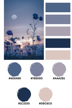 the color palette is shown with different shades and colors to choose from, including blue, purple