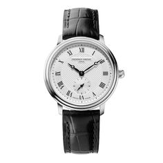 Alluring, luminous and luxurious, this Slimline Ladies has classic beauty with classic Roman numeral indexes adorning a striking white guilloche-decorated dial. This 28mm model features a timing subdial and the black leather strap secures with a buckle clasp. The watch is water resistant to 30 meters. Frederique Constant, Jared The Galleria Of Jewelry, Ladies Watch, Classic Beauty, Cool Watches, Quartz Movement, Quartz Watch, Stainless Steel Case, Fashion Watches