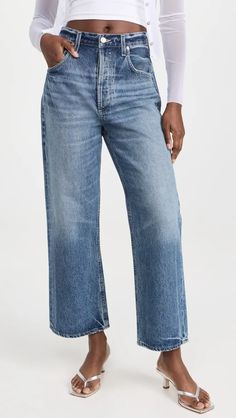 Citizens of Humanity Gaucho Vintage Wide Legs | Shopbop Ankle Length Jeans Outfits, Kids Birthday Party Outfit Women, Birthday Party Outfit Women, Wide Legs Jeans, Cropped Jeans Outfit, Straight Leg Jeans Outfits, Crisp White Blouse, Off Duty Outfits, Party Outfits For Women