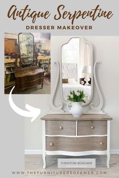 an antique dresser makeover with white paint