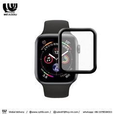 the screen protector for apple watch series 4 is shown in black and features an image of a