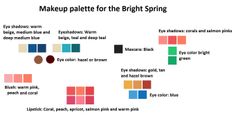 Bright Spring Eyeshadow, Clear Spring Makeup, Bright Spring Makeup, Spring Colouring, Seasonal Analysis, Clear Spring Palette, Spring Eyeshadow, Style Themes