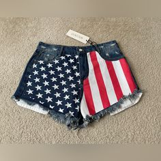 Utcoco Distressed Flag Shorts New With Tags Size: 10 See Pictures For Measurements #32 Trendy High Waist Bottoms For 4th Of July, Trendy High-waist Bottoms For 4th Of July, Casual Shorts For 4th Of July Beach, Casual Beach Shorts For 4th Of July, Trendy Cutoff Shorts For 4th Of July, High Waist Bottoms For 4th Of July, High-waisted Bottoms For 4th Of July, Summer Vacation Flag Print Bottoms, American Flag Print Shorts For Spring