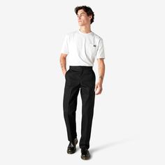 Men’s Dickies Style, Dickies With Loafers, Dickies Formal Outfit, Men’s Dickies 874 Outfit, Dickies Work Pants Outfit Men, Mens Dickies 874 Outfit, Dickies Style Man, High Waisted Pants Men Outfit, Mens Dickies Outfits Pants