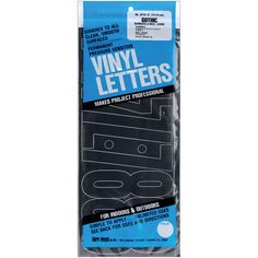 a package of vinyl letters on a white background